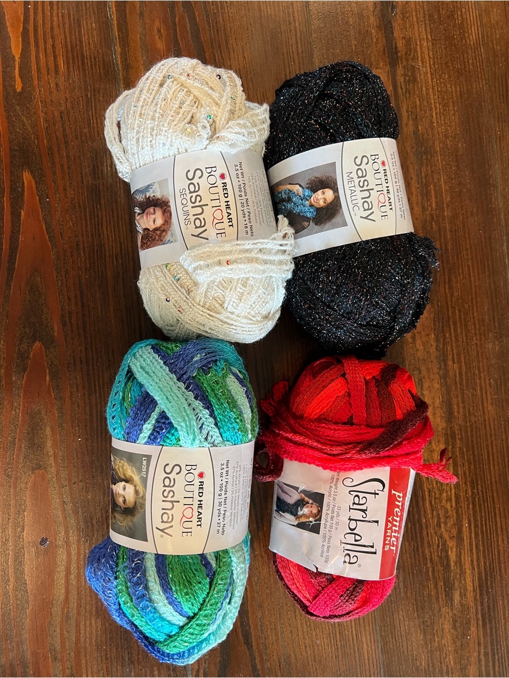 Red Heart Boutique Sashay Skein Multicolor (3) & Starbella Cinnamon Candy